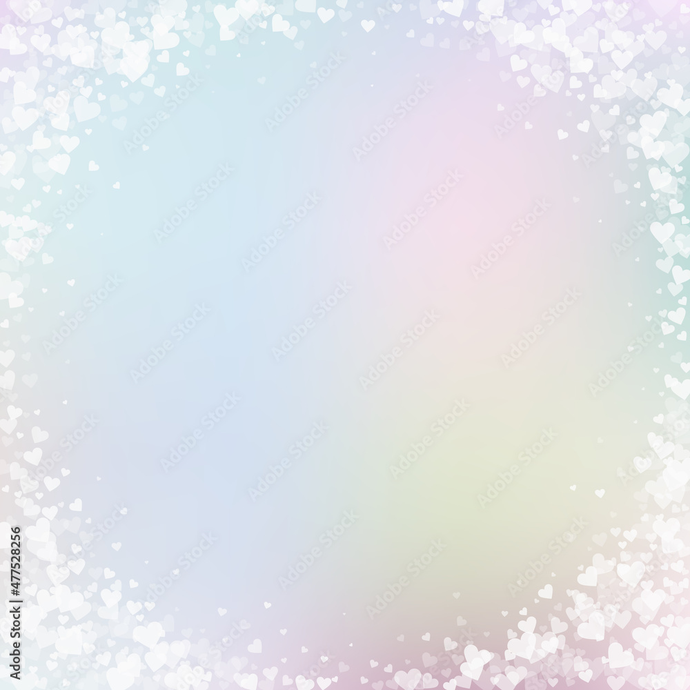White heart love confettis. Valentine's day vignet White heart love confettis. Valentine's day vignet
