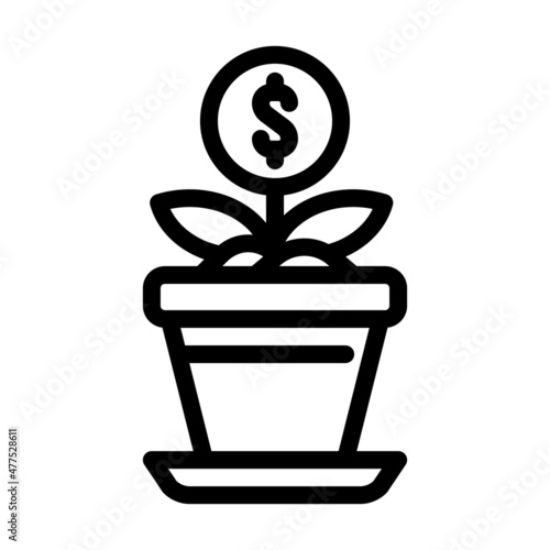 expense growing line icon vector. expense growing sign. isolated contour symbol black illustration