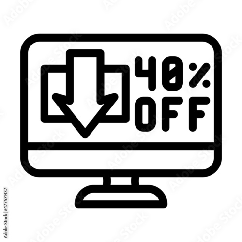 newsletter with promotion and coupon line icon vector. newsletter with promotion and coupon sign. isolated contour symbol black illustration