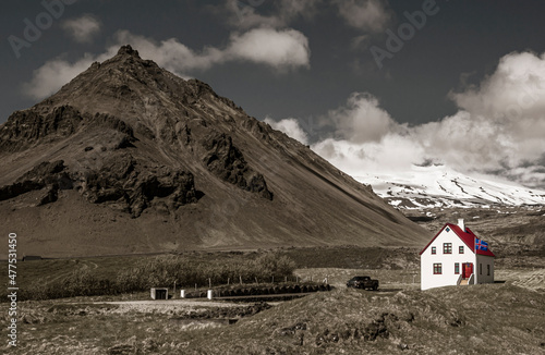 Lonely house in Arnarstapi, Iceland photo