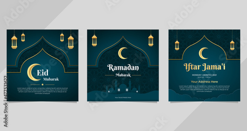 Set of Ramadan social media post template