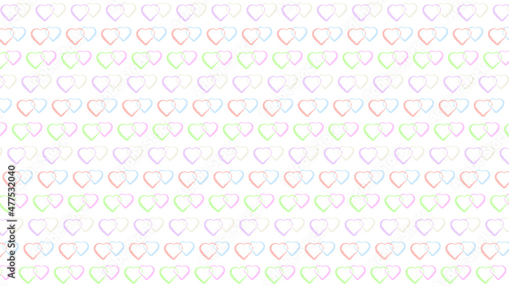 White Background for Love and Valentines Day with Linked Hearts of Different Colors in a Pattern White Background for Love and Valentines Day with Linked Hearts of Different Colors in a Pattern