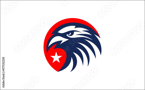 Illustration vector graphic of eagle head american icon logo design template-10