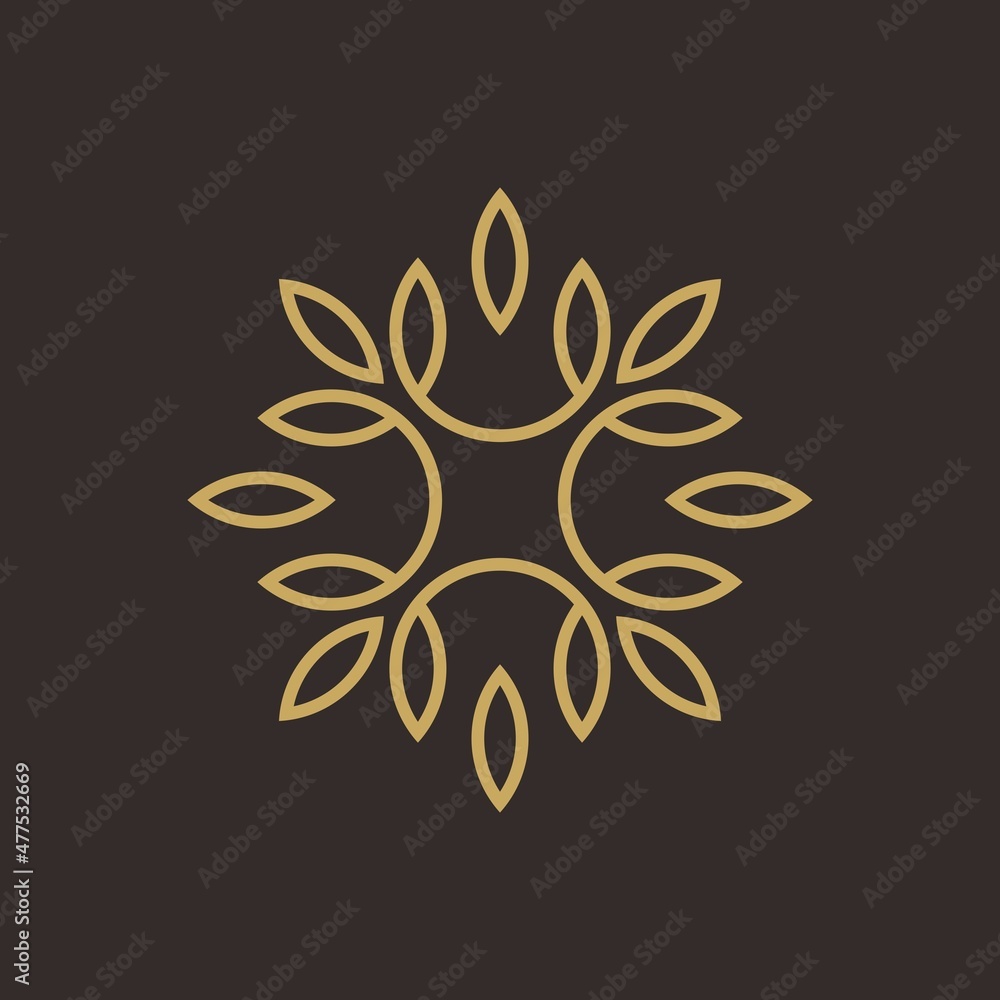 Obraz premium Leaf ornament logo icon abstract design vector