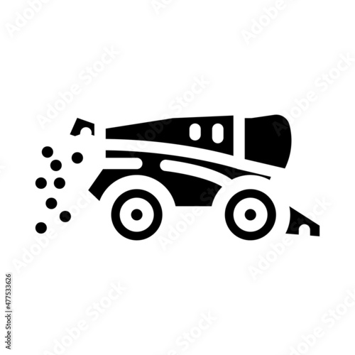 combine harvester glyph icon vector. combine harvester sign. isolated contour symbol black illustration