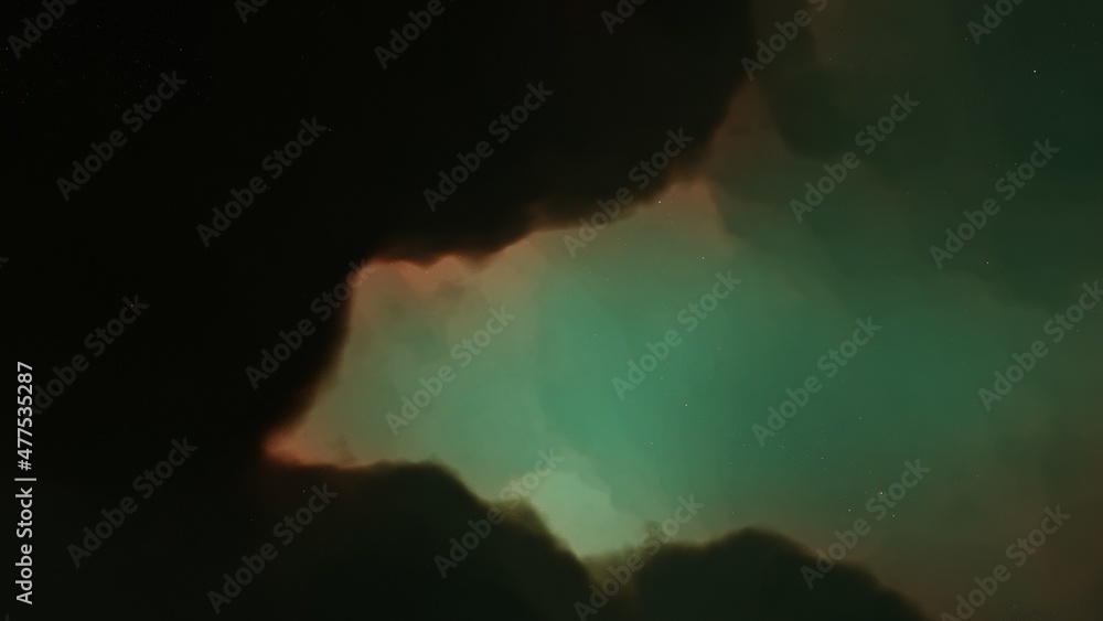 Deep space nebula with stars. Bright and vibrant Multicolor Starfield Infinite space outer space background with nebulas and stars. Star clusters, nebula outer space background 3d render