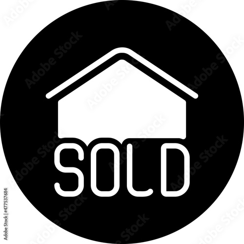 sold home glyph icon