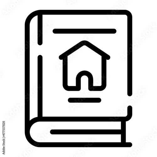 architecture book line icon