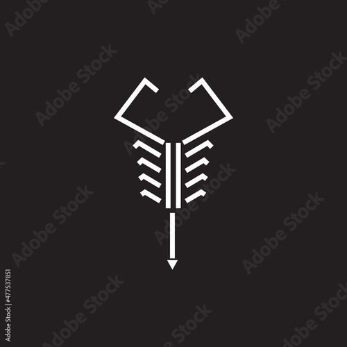 unique shape scorpion animal logo design vector graphic symbol icon sign illustration creative idea