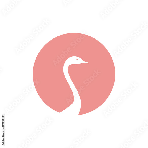 negative space with bird Herons logo design vector graphic symbol icon sign illustration creative idea