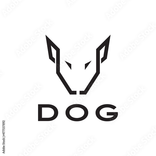 face modern dog terrier logo design vector graphic symbol icon sign illustration creative idea