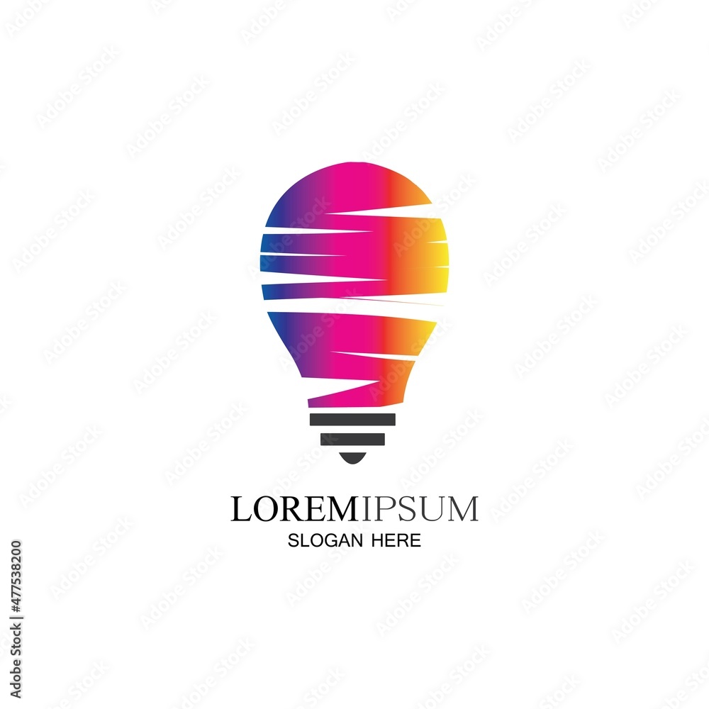 Colorful lightbulb logo designs concept creative icon symbol technology logo bulb logo designs Colorful lightbulb logo designs concept creative icon symbol technology logo bulb logo designs
