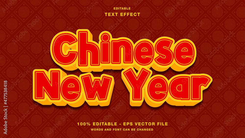 Chinese New Year 3D Editable Text Effect