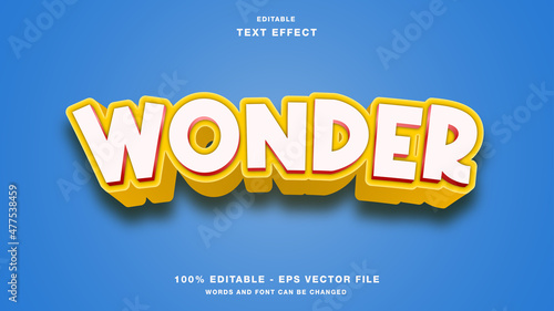 Wonder 3D Style Editable Text Effect
