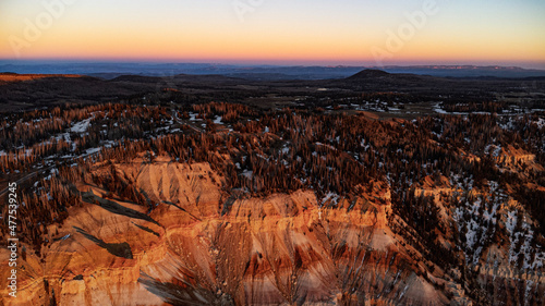 Sunset over Cedar Breaks Utah - Drone Shot