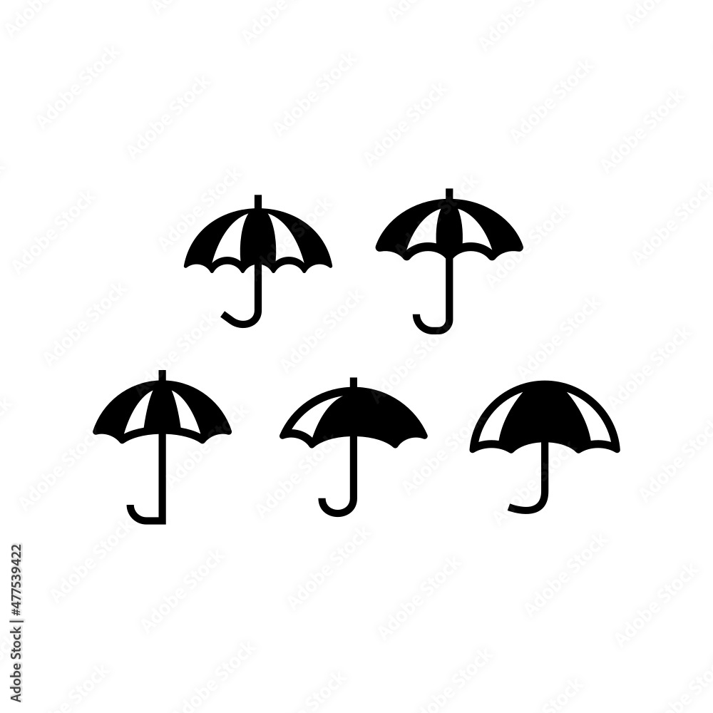 Umbrella set icon isolated on white background