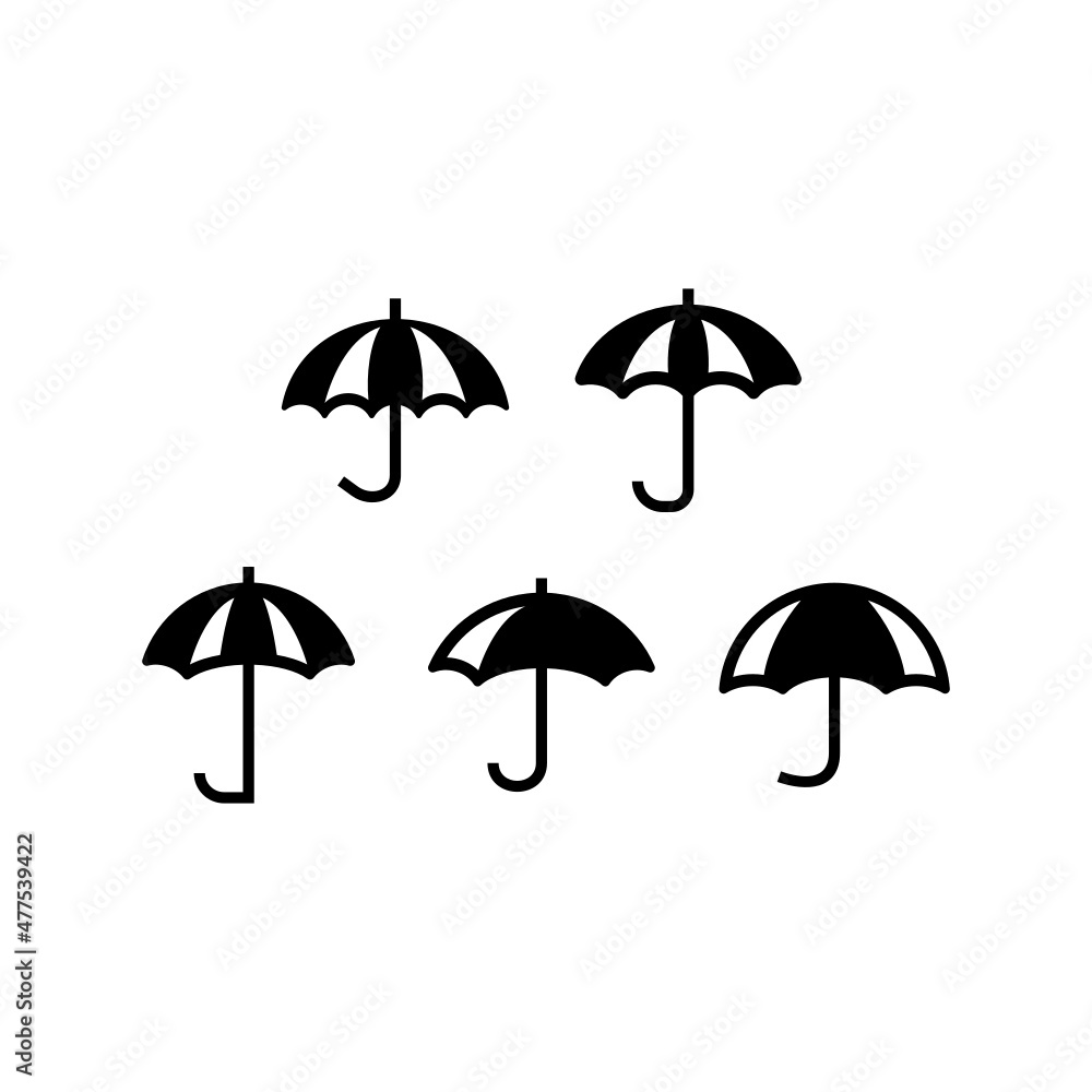 Umbrella set icon isolated on white background Umbrella set icon isolated on white background