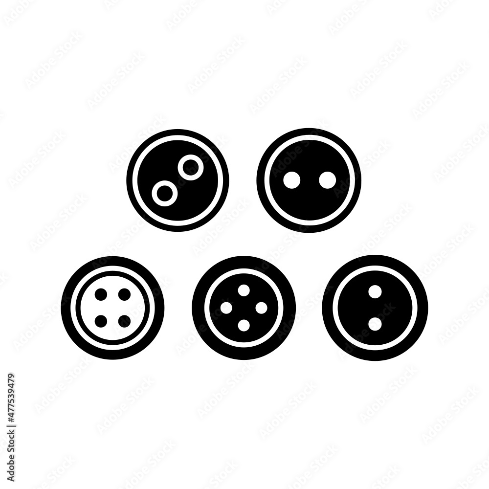 Button set icon isolated on white background