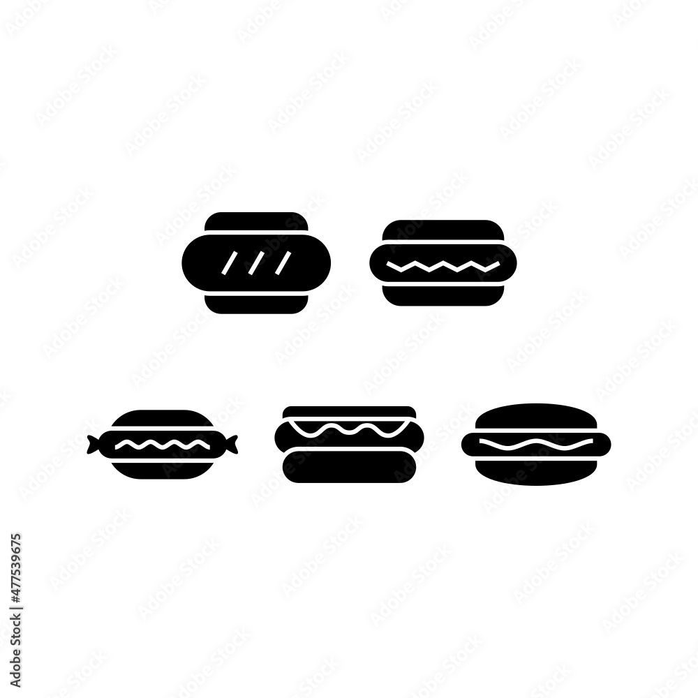 Hot Dog set icon isolated on white background Hot Dog set icon isolated on white background
