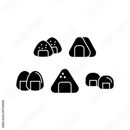 Onigiri set icon isolated on white background
