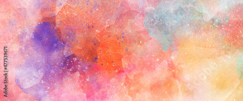 abstract art painting in living coral tone color for texture background. Soft pink watercolor background for your banner, poster, invitation, business card concept vector..