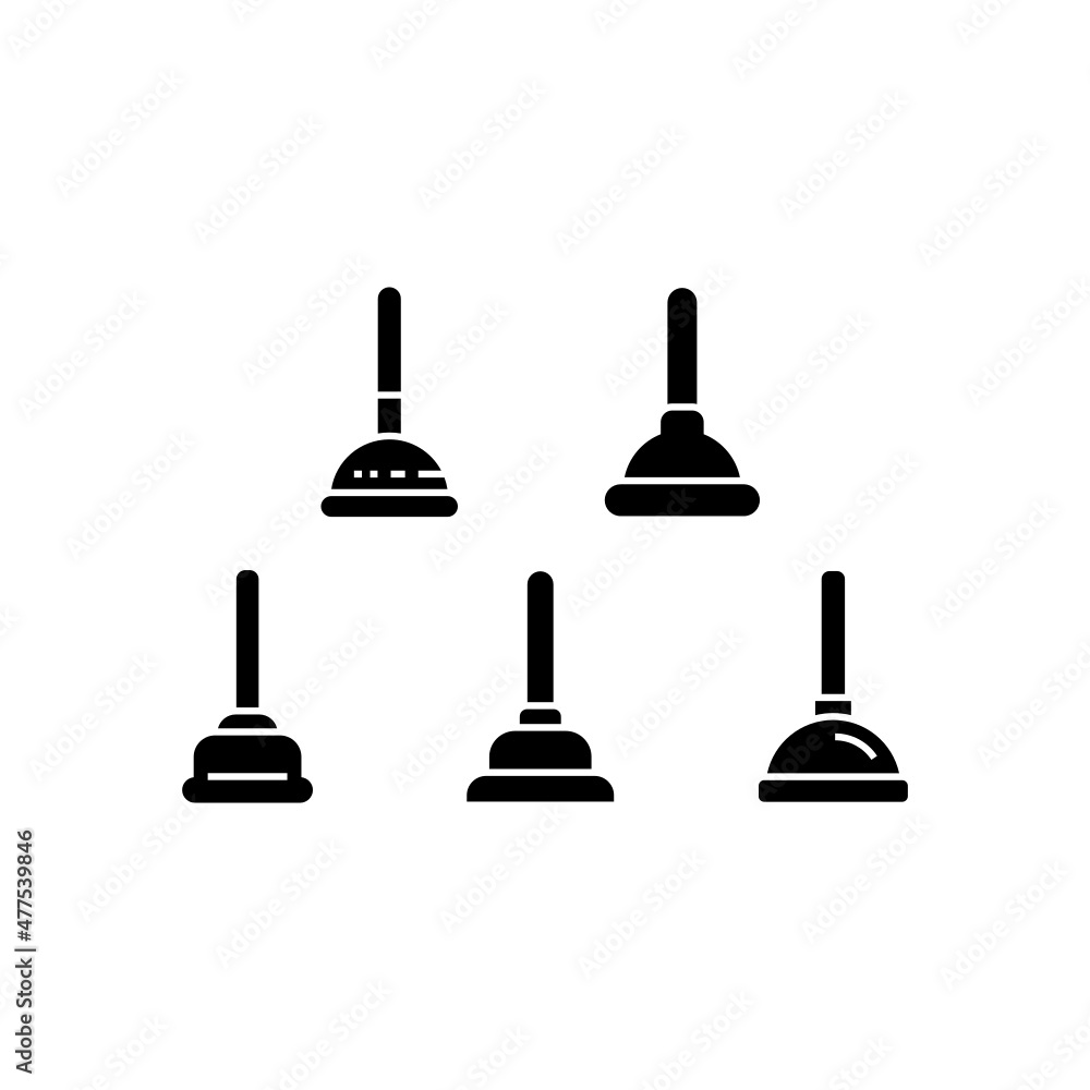 Naklejka premium Plunger set icon isolated on white background