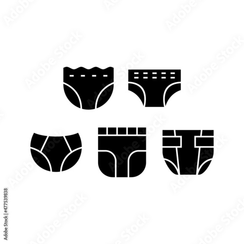 Diaper set icon isolated on white background