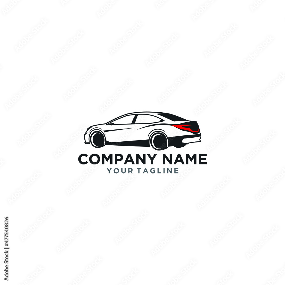 Obraz premium The concept of a simple logo illustration of a silhouette car, suitable for your business company icon in the automotive sector and others