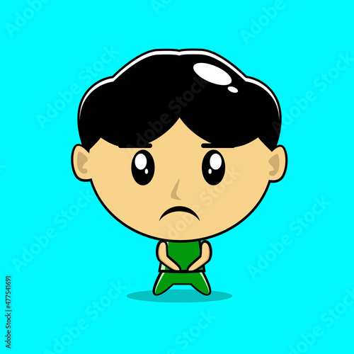 boy cute character with emotion