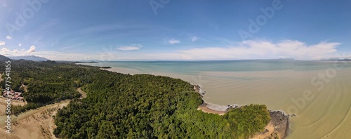 The Telok Teluk Melano Coastline and Serabang Beach at the most southern tip of the Tanjung Datu part of Sarawak and Borneo Island