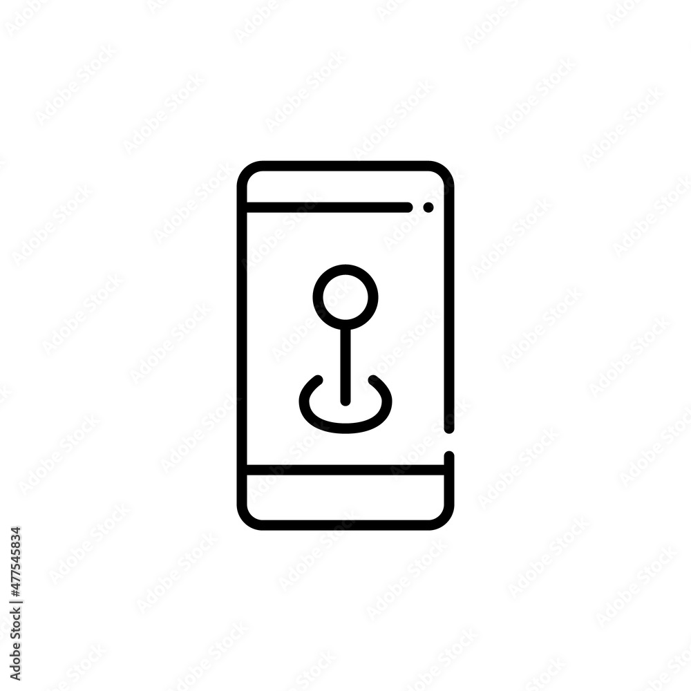 Location pin on a smartphone. Pixel perfect, editable stroke icon Location pin on a smartphone. Pixel perfect, editable stroke icon