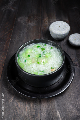 Sup Oyong gambas, refreshing chinese okra or luffa and noodle Soup photo