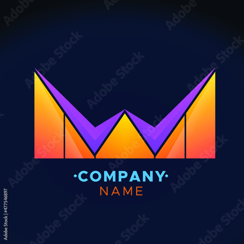 colorful letter W Vector logo for Business Company, Brand Logo