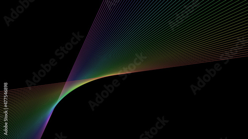 虹色のラインと黒い背景