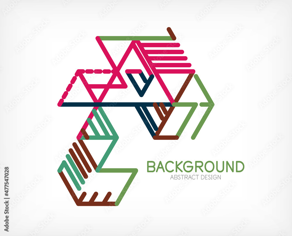 Abstract background. Color lines on white background. Linear abstract composition. Techno or business concept for wallpaper, banner, background, landing page Abstract background. Color lines on white background. Linear abstract composition. Techno or business concept for wallpaper, banner, background, landing page