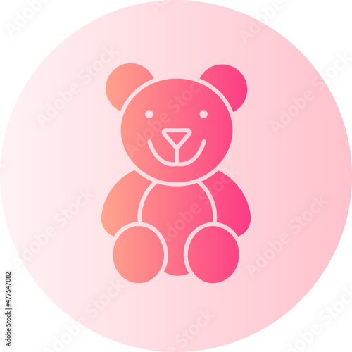 teddy bear toys gradient icon