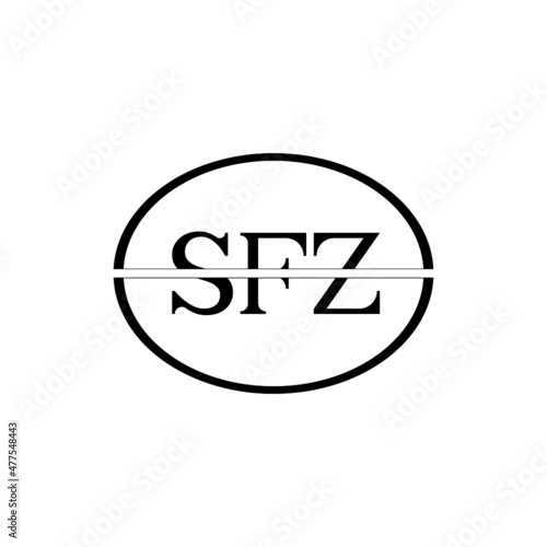 SFZ letter logo design with white background in illustrator, vector logo modern alphabet font overlap style. calligraphy designs for logo, Poster, Invitation, etc. 