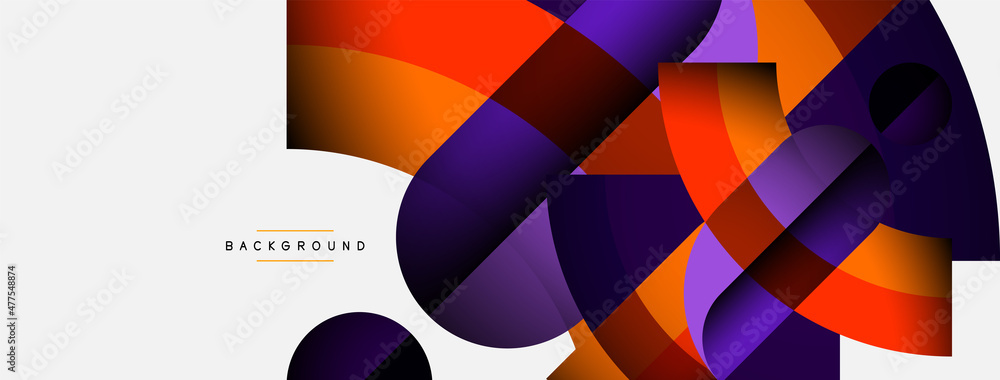 Geometric abstract background. Round shapes, circles, lines composition for wallpaper banner background or landing page Geometric abstract background. Round shapes, circles, lines composition for wallpaper banner background or landing page