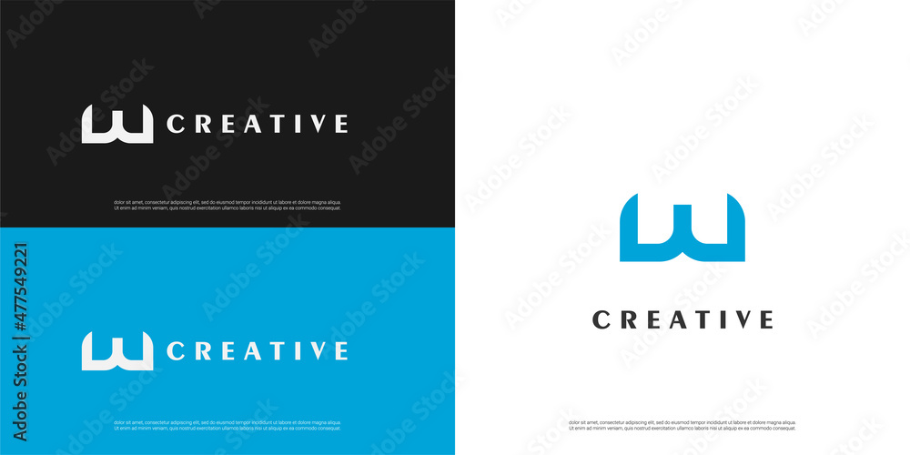 Obraz premium letter W logo design, Minimalist W initial based vector icon