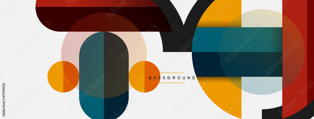 Round geometric shapes lines and circles. Vector template for wallpaper banner background or landing page