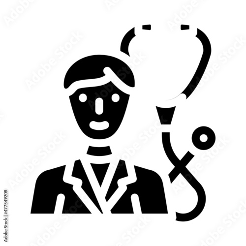 pulmonologist doctor glyph icon vector. pulmonologist doctor sign. isolated contour symbol black illustration