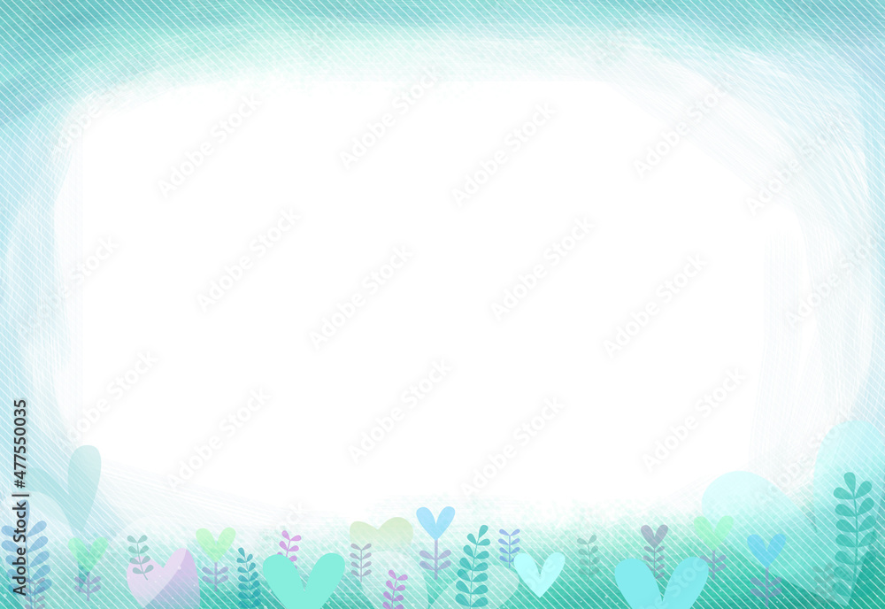 A dreamlike background image composed of hearts and leaves A dreamlike background image composed of hearts and leaves