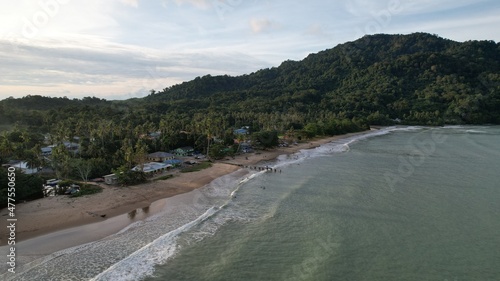 The Telok Teluk Melano Coastline and Serabang Beach at the most southern tip of the Tanjung Datu part of Sarawak and Borneo Island photo