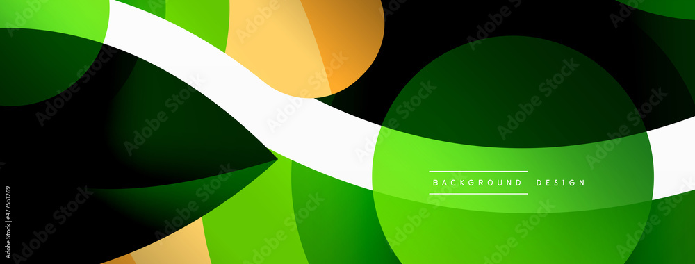 Abstract background with color geometric shapes. Beautiful minimal backdrop with round shapes circles and lines. Geometrical design. Vector illustration Abstract background with color geometric shapes. Beautiful minimal backdrop with round shapes circles and lines. Geometrical design. Vector illustration