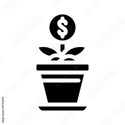 expense growing glyph icon vector. expense growing sign. isolated contour symbol black illustration