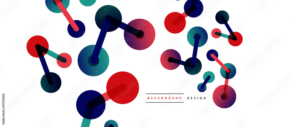 Line points connections geometric abstract background. Circles connected by lines. Trendy techno business template for wallpaper, banner, background or landing Line points connections geometric abstract background. Circles connected by lines. Trendy techno business template for wallpaper, banner, background or landing