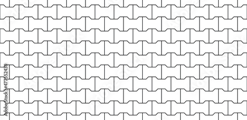 Interlocking paving block. Seamless regular landscape floor texture in vector no.2