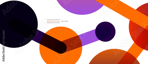 Abstract background. Round dots connected by lines. Trendy techno business template for wallpaper, banner, background or landing