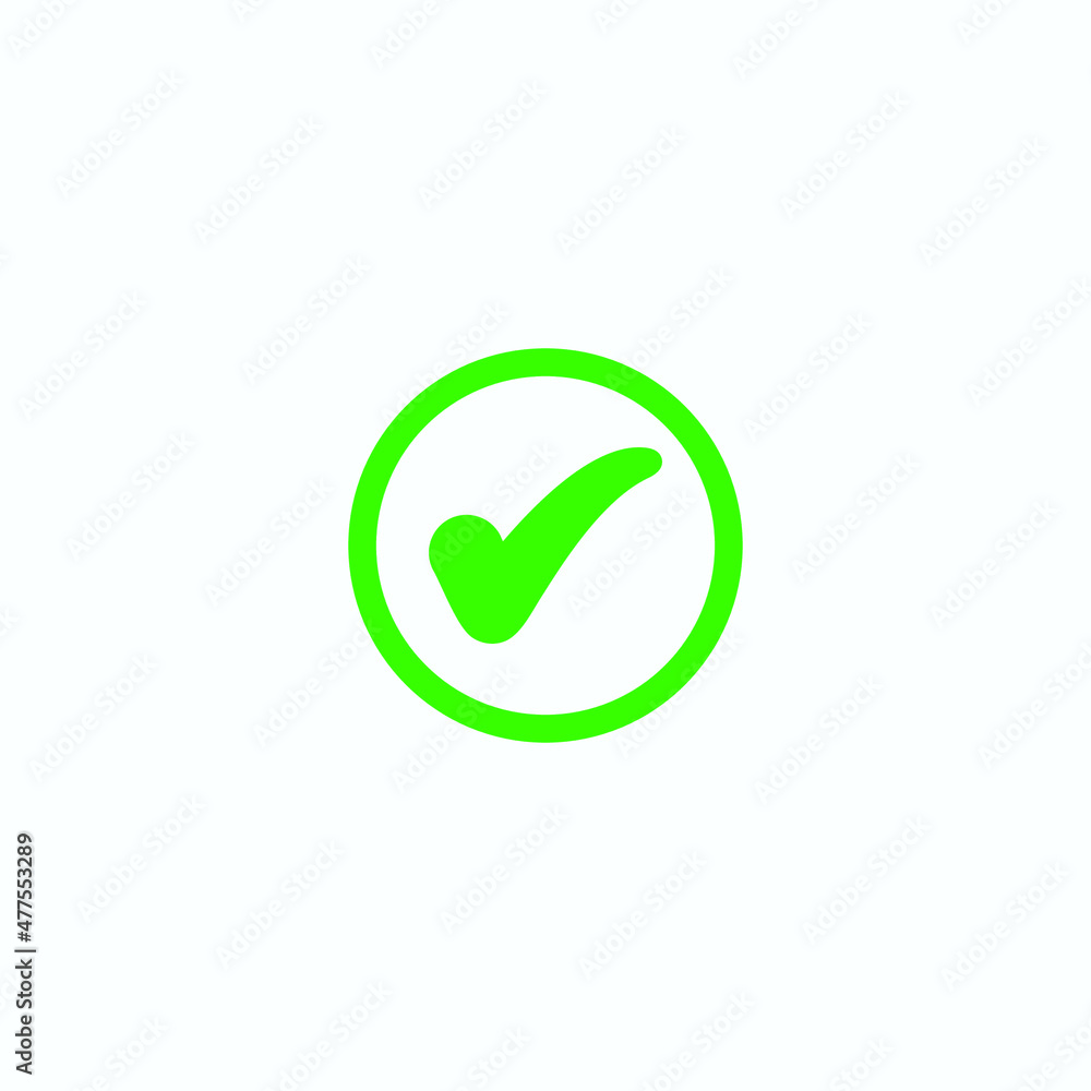 Check mark green line icons. Vector illustration. - Vector Check mark green line icons. Vector illustration. - Vector
