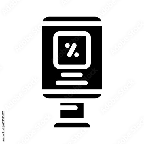 discount on purchase glyph icon vector. discount on purchase sign. isolated contour symbol black illustration